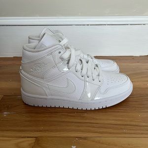 Womens Air Jordans Mid “Triple White” size 5